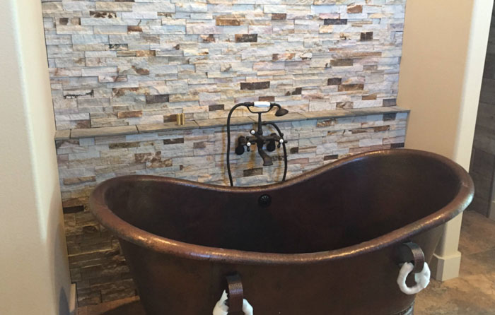 Custom Home in Dallas Texas - Bathroom with Copper Tub